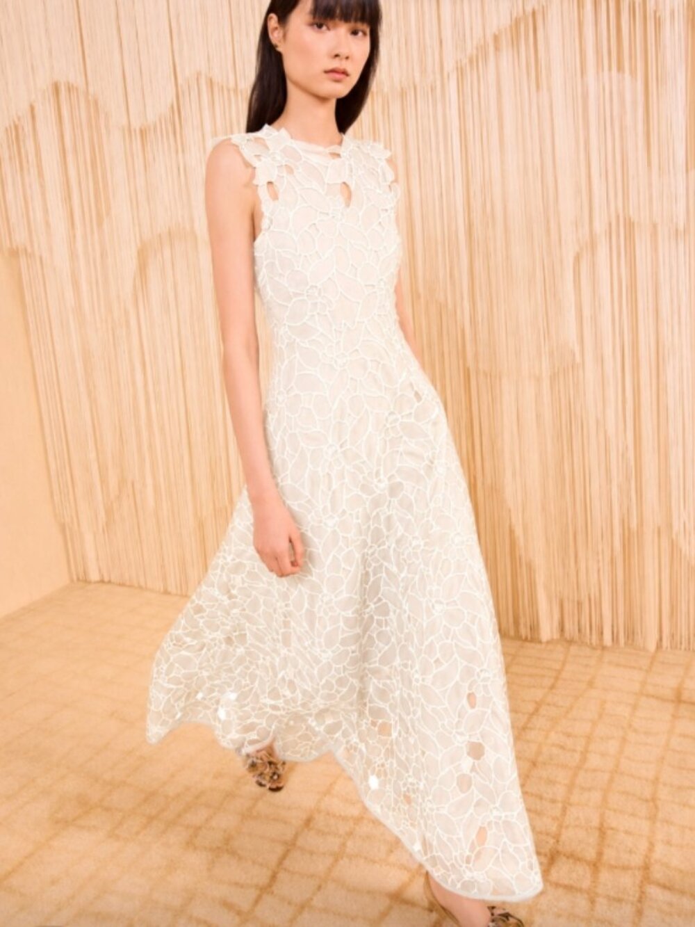 NWOT ULLA JOHNSON Kiana Sleeveless Long Dress in Chalk XS $1,190